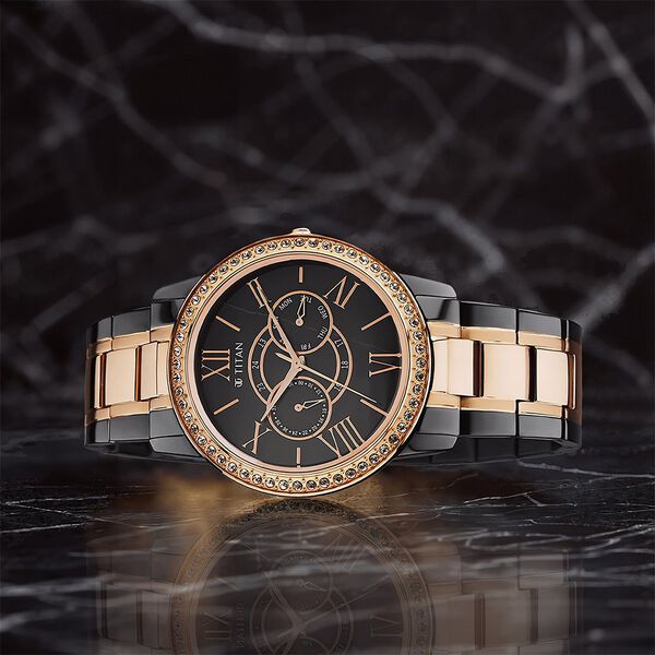 Buy Online Titan Royale Quartz Multifunction Marble Dial Dual-Tone