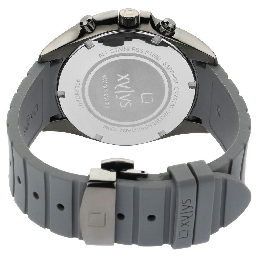 Buy Online Xylys Swiss Chronograph Grey Silicone Strap and White