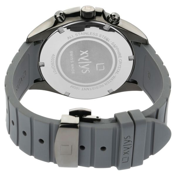 Xylys Swiss Chronograph Grey Silicone Strap and White Dial Watch For Men - image number 4