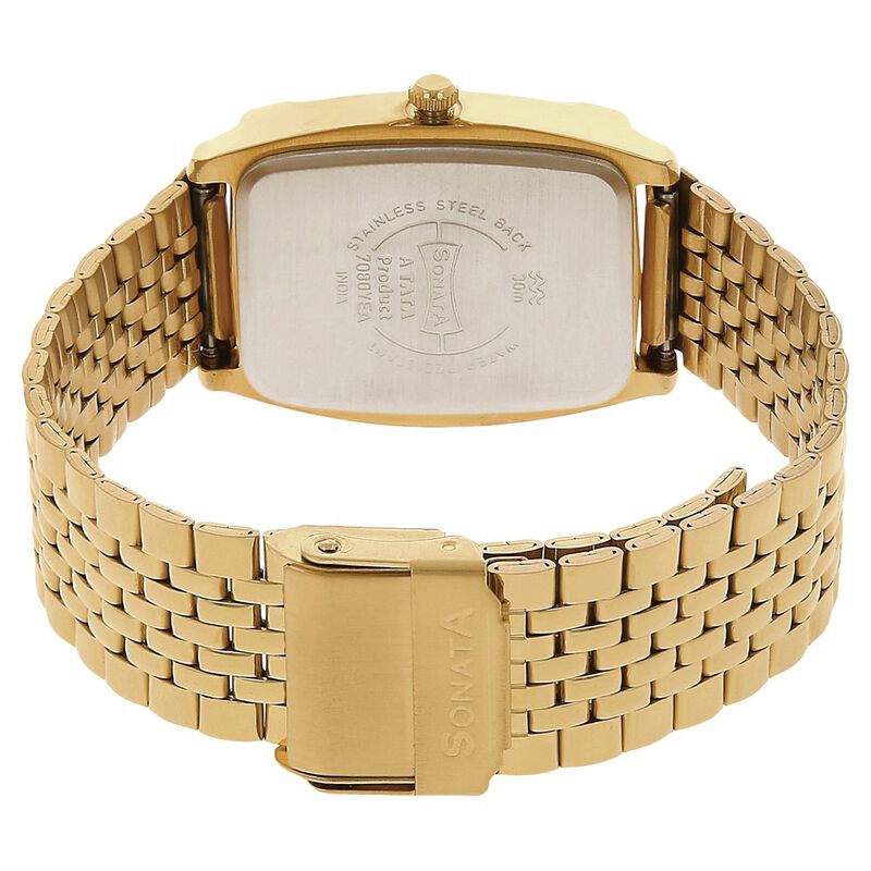 Sonata Quartz Analog White Dial Stainless Steel Strap Watch for Men - image number 3