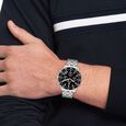 Tommy Hilfiger Quartz Chronograph Black Dial Silver Stainless Steel Strap Watch For Men - image number 3