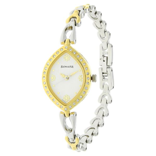Sonata Wedding White Dial Women Watch With Metal Strap - image number 1
