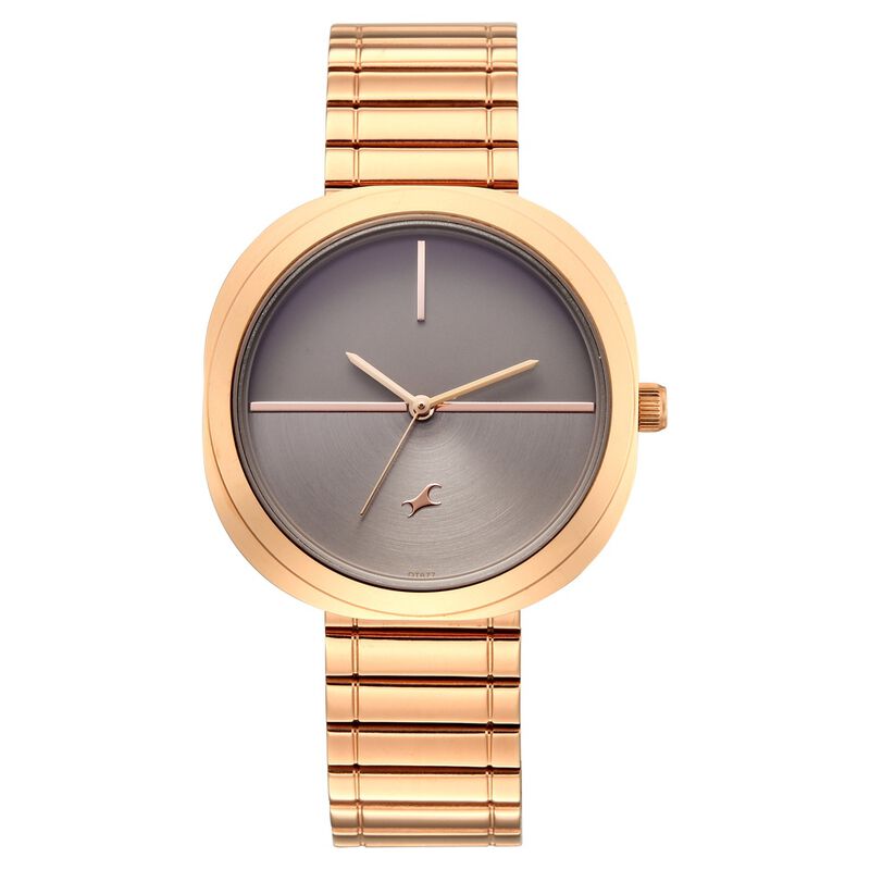 Fastrack 9 to Fine Analog with Grey Dial Metal Strap Watch for Girls