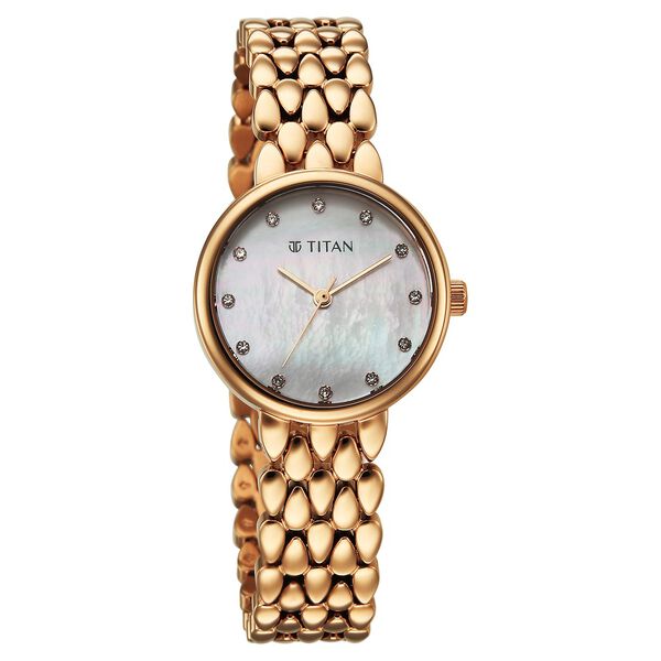 Titan Glamour Quartz Analog Mother Of Pearl Dial Stainless Steel Strap Watch For Women - image number 1