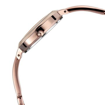 Titan Quartz Analog with Date Rose Gold Dial Brown Metal Strap Watch For Women