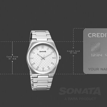 Sonata Festive Quartz Analog Silver Dial Metal Strap Watch For Men