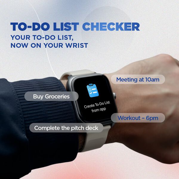 Fastrack VOX Plus - 4.69 cm Ultra Vu Display, Offline Voice Commands, To do list, Functional Crown, IP68 Smartwatch - image number 2
