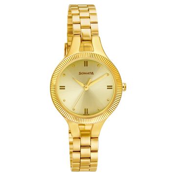Sonata Gold Edit Champagne Dial Women Watch With Stainless Steel Strap