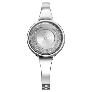 Fastrack Vyb Diva Quartz Analog Silver Dial Silver Metal Strap Watch For Women