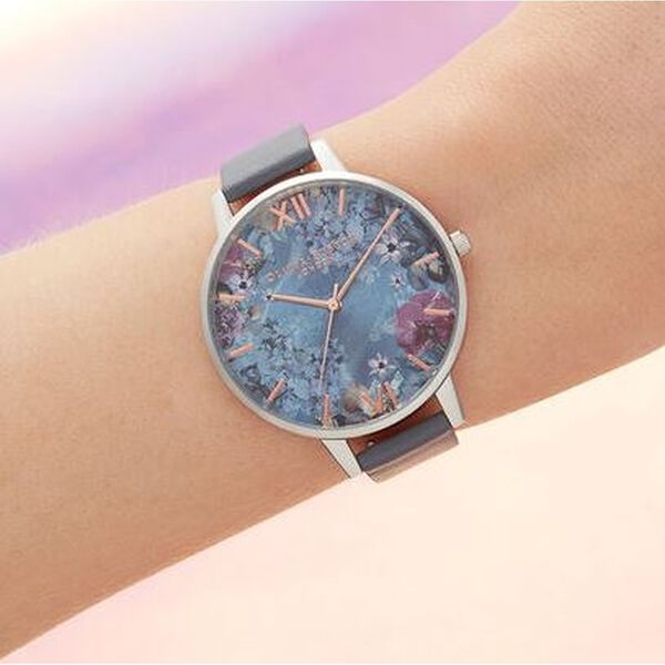 Olivia Burton Quartz Analog Multicoloured Dial Leather Strap Watch for Women - image number 3