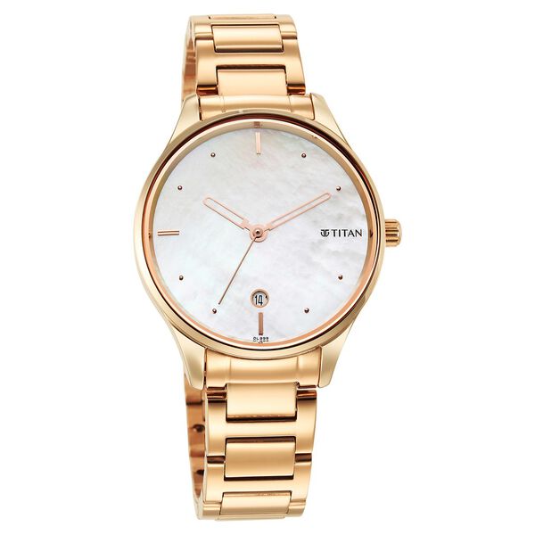 Titan Pastel Dreams White Mother Of Pearl Dial Analog Metal Strap watch for Women - image number 0