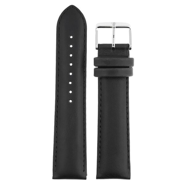 22 mm Black Genuine Leather Straps for Men - image number 0