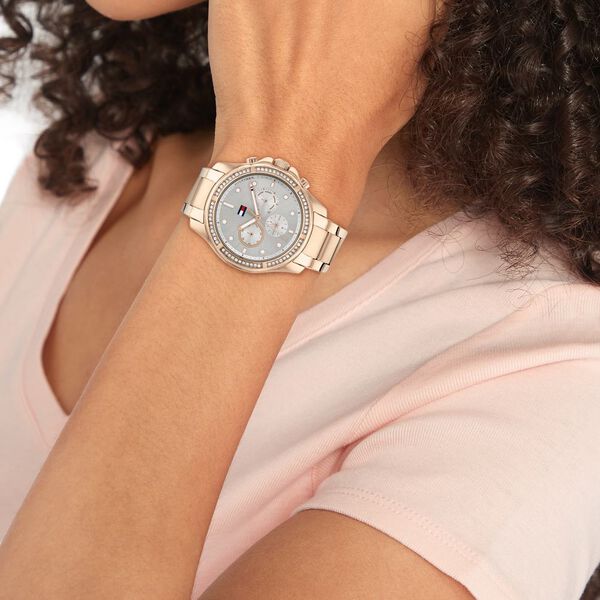 Tommy Hilfiger Multifunction Grey Dial Stainless Steel Strap Watch for Women - image number 3