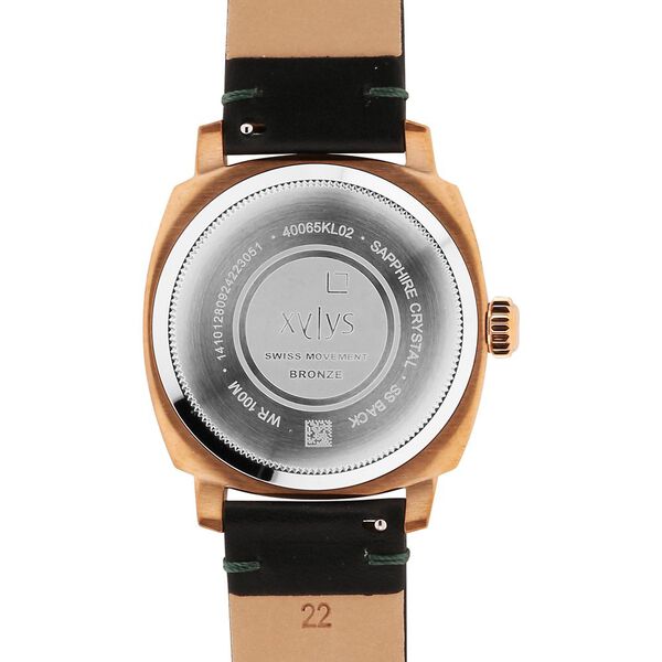 Xylys Quartz Analog Green Dial Black Leather Strap Watch For Men - image number 4