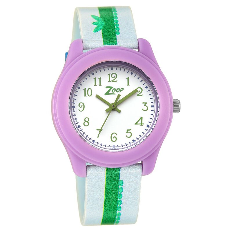 Zoop Analog Watch with White Dial & Two Toned Strap for Boys Girls Kids, from House of Titan