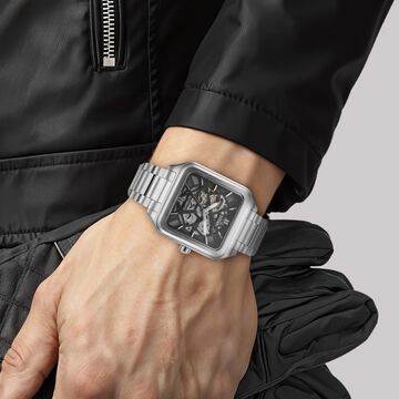 Titan Shaped Automatics Anthracite Dial Silver Stainless Steel Strap watch for Men