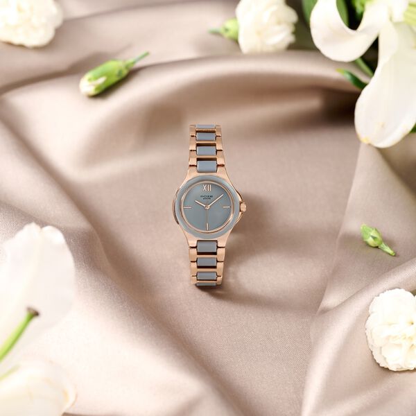 Poze By Sonata Quartz Analog Grey Dial Two Toned Metal & Plastic Strap Watch For Women - image number 0