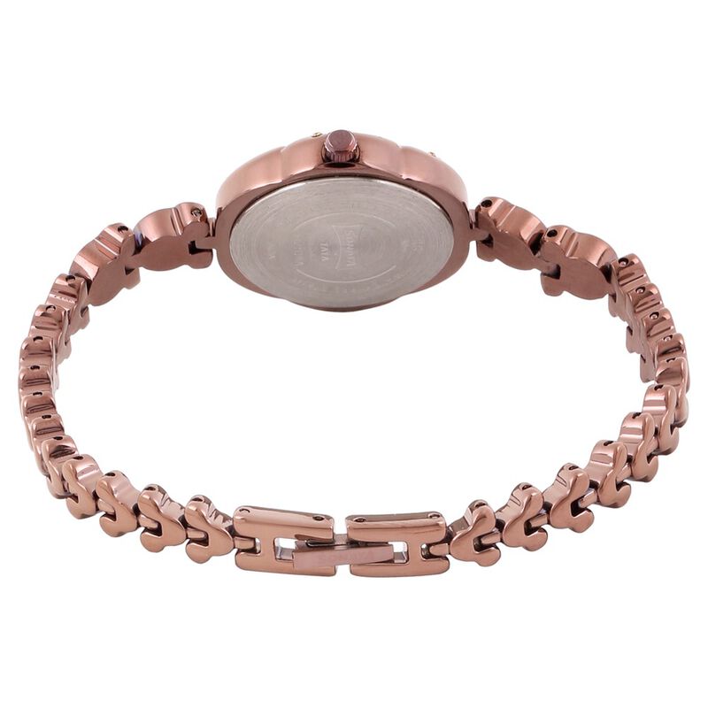 Sonata Quartz Analog Rose Gold Dial Metal Strap Watch for Women - image number 3