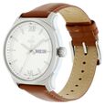 Xylys Swiss Analog with Day and Date Brown Leather Strap and Silver Dial Watch For Men - image number 2