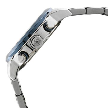 Titan Octane Quartz Chronograph Blue Round Dial Silver Stainless Steel Strap Watch For Men