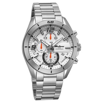 Octane Velocity Sporty White Dial Round Stainless Steel Watch For Men