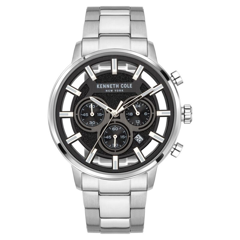 Kenneth Cole Quartz Chronograph Black Dial Stainless Steel Strap Watch for Men