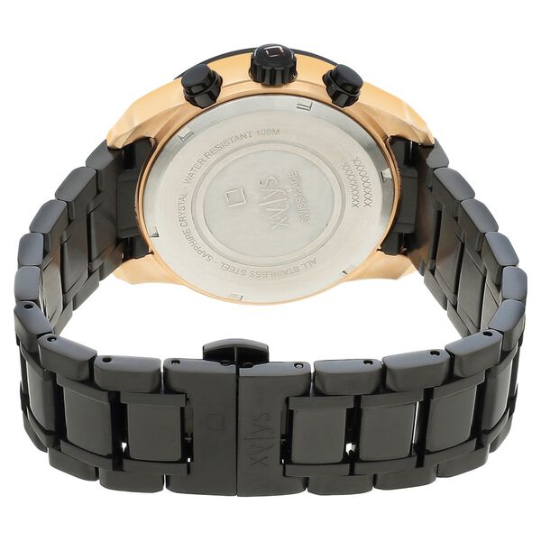 Xylys Quartz Chronograph Grey Dial Black Stainless Steel Strap Watch For Men - image number 4