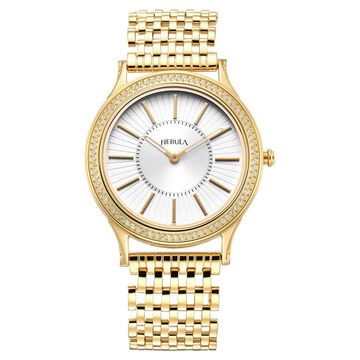 Titan Nebula Vintage 18k Gold Analog with Diamond Studded Bezel Watch for Men