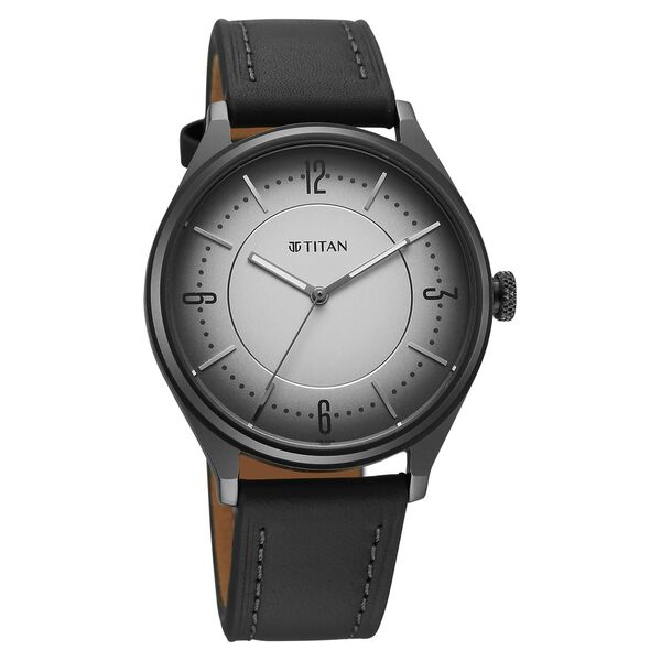 Titan Neo Basics Analog with Gray Dial Gray Leather Strap Watch for Men - image number 2