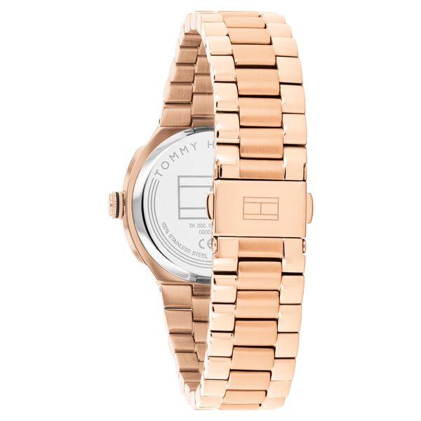 Tommy Hilfiger Quartz Analog Black Dial Rose Gold Stainless Steel Strap Watch For Men - image number 2
