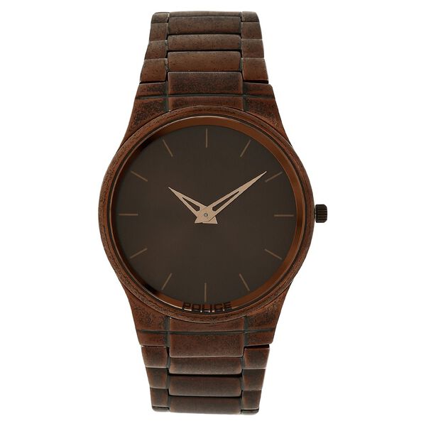 Police Quartz Analog Brown Dial Stainless Steel Strap Watch for Men - image number 0