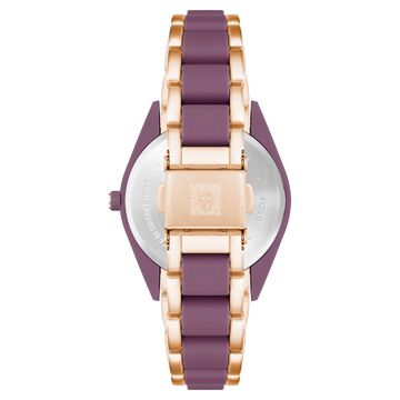 Anne Klein Quartz Analog Purple Dial Plastic Strap Watch for Women