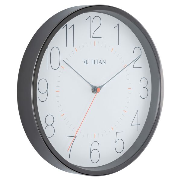Titan Metallic White Wall Clock with Slim Hands - 30 cm x 30 cm (Medium) - image number 2