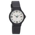 SF Quartz Analog Black Dial Plastic Strap Watch for Men