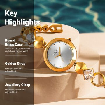 Titan Raga Love All Champagne Dial Analog Metal Strap Watch for Women