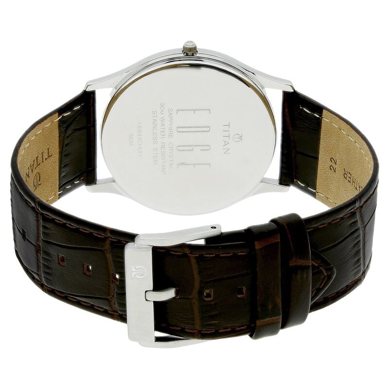 Titan Quartz Analog with Date White Dial Leather Strap Watch for Men - image number 3