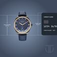 Titan Regalia Opulent Offset Second Hand Blue Dial Blue Leather Strap Watch For Men - image number 3