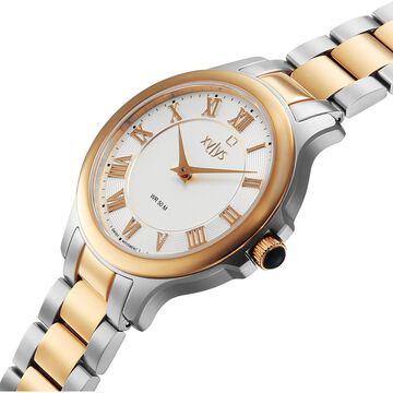 Xylys Genevieve Quartz Analog White Dial Two Tones Stainless Steel Strap Watch For Women
