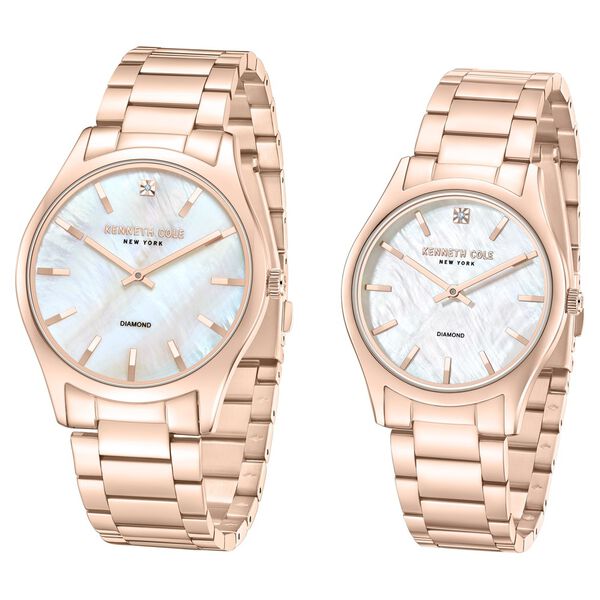 Kenneth Cole Quartz Analog Mother Of Pearl Dial Stainless Steel Strap Watch For Couple - image number 1