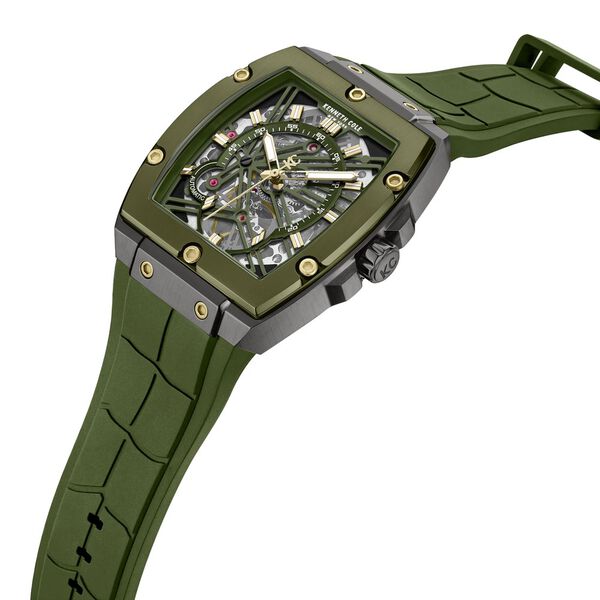 Kenneth Cole Automatic Green Dial Green Colour Silicone Strap Watch For Men - image number 3