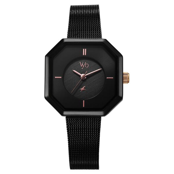 Fastrack Vyb Prodigy Quartz Analog Black Dial Stainless Steel Strap Watch for Girls - image number 1