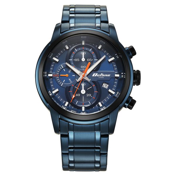 Titan Octane Primal Quartz Chronograph Blue Dial Blue Stainless Steel Strap Watch For Men - image number 1