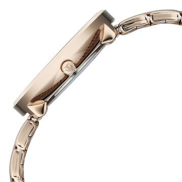 Titan Neo Quartz Analog White Dial Rose Gold Metal Strap Watch For Women