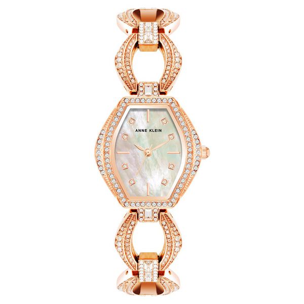 Anne Klein Quartz Analog Mother of Pearl Dial Rose Gold Metal Strap Cushion Shaped Watch For Women - image number 0