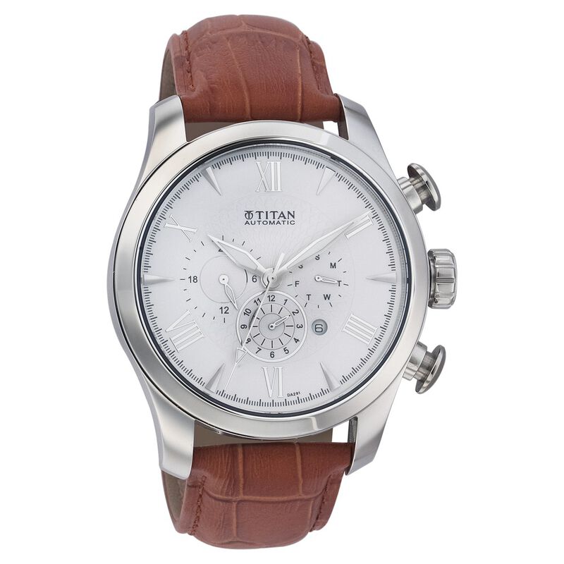 Titan Quartz Analog Silver Dial Watch for Men
