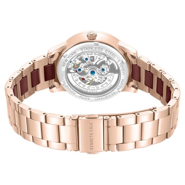 Kenneth Cole Automatic Automatic Brown Mother of Pearl Dial Rose Gold Ceramic Strap Watch For Women - image number 4