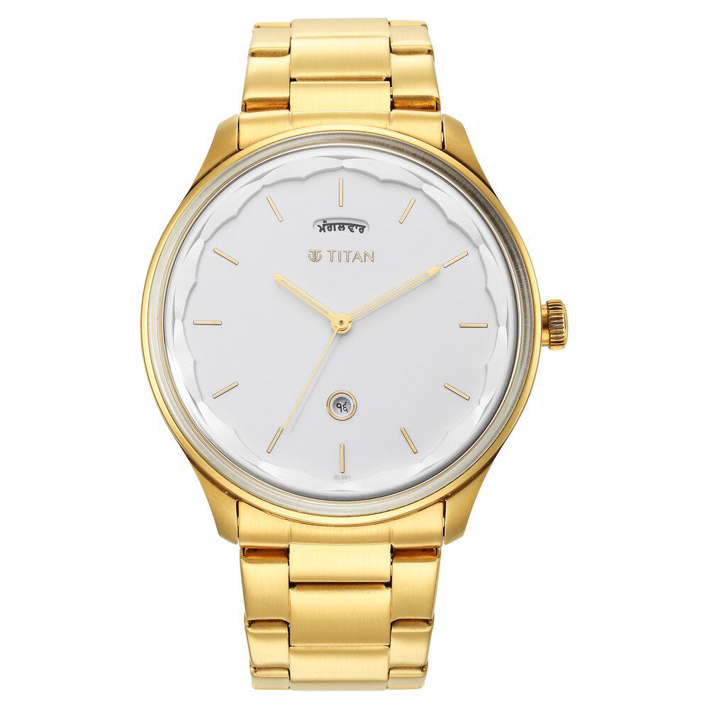 Gold titan watch new arrivals price