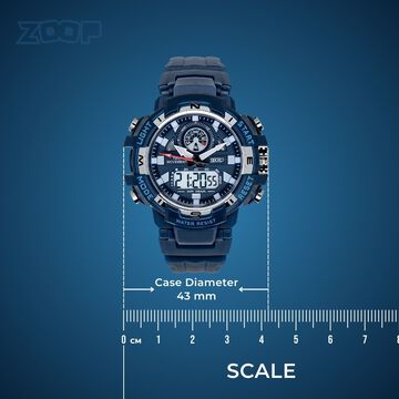 Zoop Bolt Ana Digi Watch with Blue and Grey Multi Color Case and Blue Color Strap for Boys Kids, from House of Titan