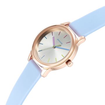 Sonata Splash Silver Dial Women Watch With Plastic Strap