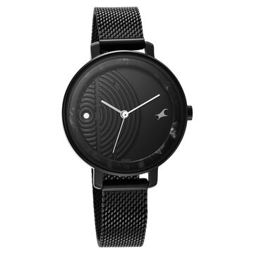 Fastrack Younique Quartz Analog Black Dial Stainless Steel Strap Watch for Girls